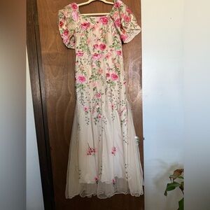 Cream floral dress
